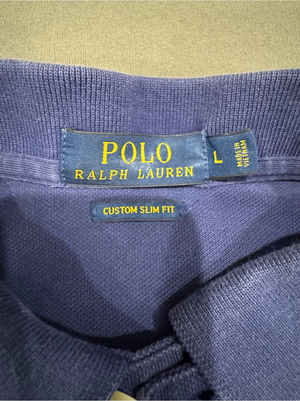 Ralph Lauren Men's Short Sleeve Polo Custom Slim Fit Size Large Royal Blue